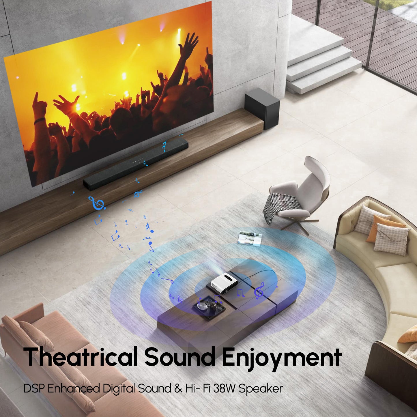 CAIWEI A9S Ultra HD 4K Projector with 5G Wifi and Bluetooth, Movie Projectors with NETFLIX/YouTube Android TV 9.0