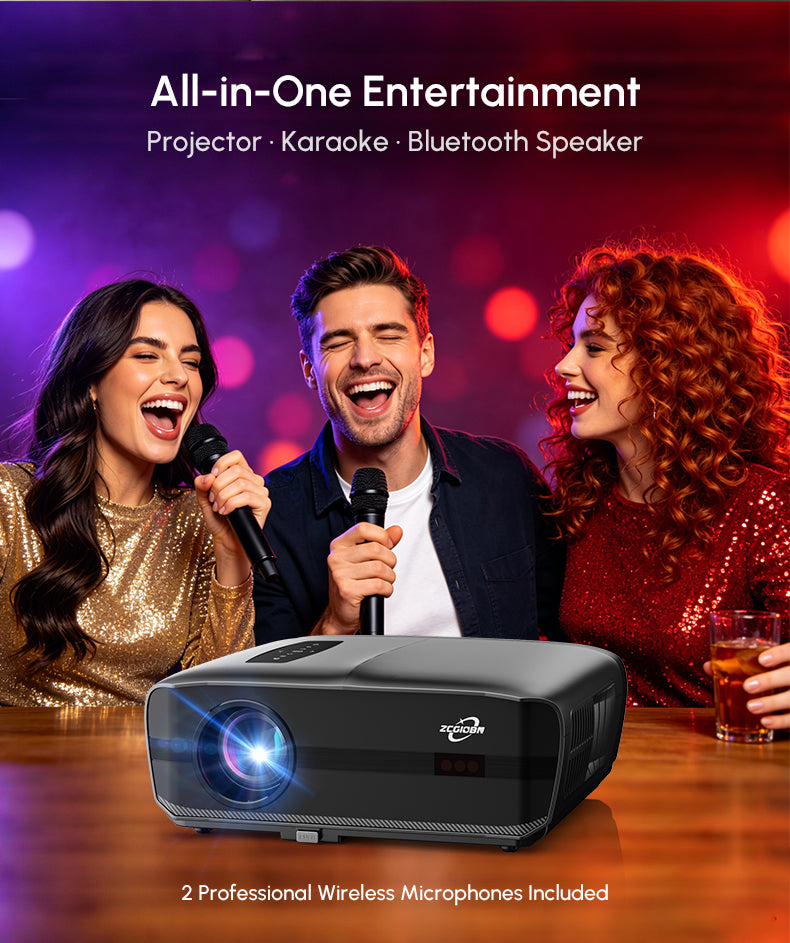 CAIWEI 1000D 4K Google TV Projector | 4200 ANSI, Dual Mic, Dolby, Daylight