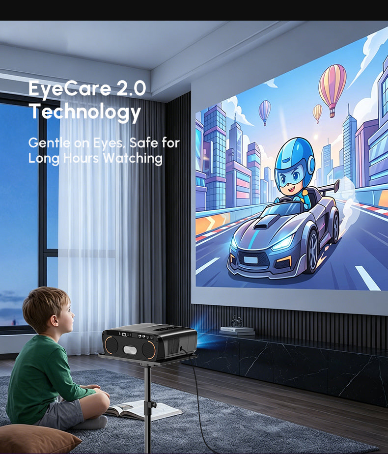 CAIWEI 1000D 4K Google TV Projector | 4200 ANSI, Dual Mic, Dolby, Daylight