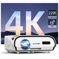 CAIWEI A10R 4K Daytime Projector 2200 ANSI Ultra Bright Smart Projector with NFC Screencast, Home Theater Projector for Daylight Viewing, Wifi and Bluetooth, 50%Zoom, 6D/P Keystone, Dust-Proof, Outdoor Movie