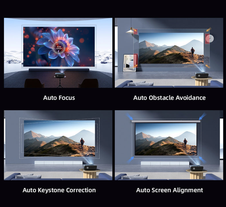CAIWEI S7+ 4K Projector with 2026 Google TV 【Netflix Certified & Tof+CMOS Auto Focus】2500 ANSI Daytime Smart Projector Wireless NFC, WiFi6, Bluetooth,HDR10+,Dolby Audio, for Home Cinema/Outdoor Movies