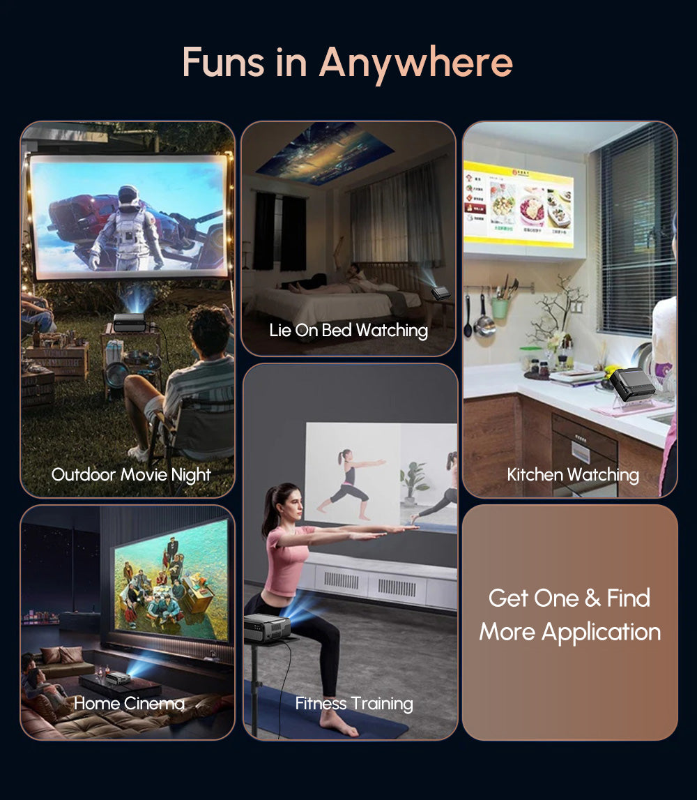 D6F Native 1080P Projector with 4K Support, 1600 ANSI Lumens Smart Projector with AI Auto Focus & Keystone, WiFi 6 & Bluetooth 5.4, Dolby Audio, Ultra-Low Latency Gaming, EyeCare 2.0 — Ideal for Home Theater & Outdoor Movies