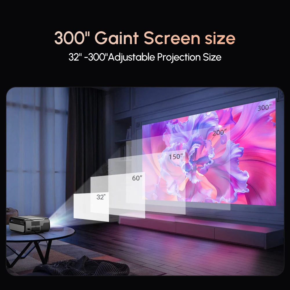 D6F Native 1080P Projector with 4K Support, 1600 ANSI Lumens Smart Projector with AI Auto Focus & Keystone, WiFi 6 & Bluetooth 5.4, Dolby Audio, Ultra-Low Latency Gaming, EyeCare 2.0 — Ideal for Home Theater & Outdoor Movies