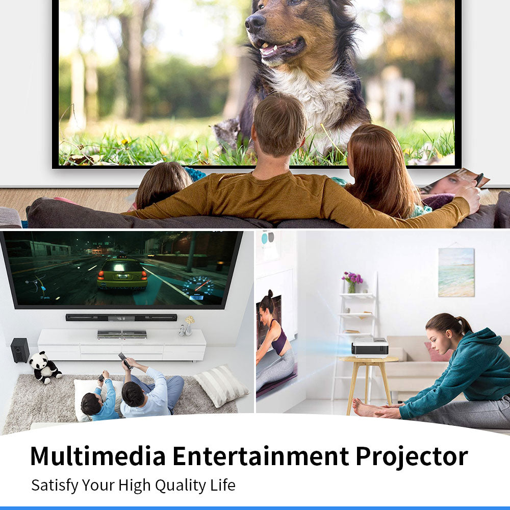 X88+ Best 1080P Home Entertainment Projector with Wireless WiFi Bluetooth, Built-in Streaming Apps Speakers Digital Zoom