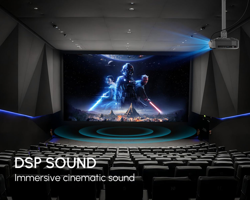 CAIWEI A10Q 4K Daytime Projector 2300 ANSI Ultra Bright Smart Projector with DSP Sound, Auto Focus, NFC for Easily Casting, Gaming Projector for Daylight Viewing, Bright Room Home theater